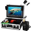 TRPLFGHZ Fotocamera da pesca, Kit fishfinder con schermo IPS da 9 pollici e funzione DVR, videocamera subacquea for la pesca 1,0 MP AHD 720P 12 luci IR(12 IR Lights - 30M)