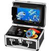 TRPLFGHZ Fotocamera da pesca, Kit Fish Finder Monitor a colori da 7 pollici subacqueo 12 pezzi Telecamera pesca IR Cavo 15 M 30 50 Custodia in alluminio impermeabile(B IR 15M)