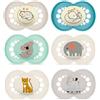 MAM Istruzioni in Lingua Straniera MAM Day & Night Ciuccio in silicone 16 mesi +, set da 6 pezzi My lovely Boy , con 3 scatole sterilizzate