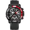 REEF TIGER Fashion Aurora Stalker Orologio meccanico multifunzionale 45 mm quadrante blu super luminoso impermeabile cinturino in gomma orologio automatico RGA3053
