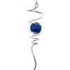 CIM Girandola decorativa Acciaio inox, Gioco a vento - SPIRALE Coda blu - dimensioni: 7,5x28cm, sfera: Ø5cm - con cuscinetto a sfere vertebre, ganci, cavo di nylon 1m e globo di vetro