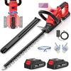 SMILOVII Tagliasiepi a batteria da 21 V, lama a doppia azione, 2 batterie da 2000 mAh, tagliasiepi elettrico da 850 W, manico girevole a 180°, avvio ergonomico e sicuro per giardino, arbusti e siepi