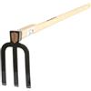 SHW-FIRE - Zappa da giardino a 3 denti con manico da 135 cm, forgiata di alta qualità per un supporto ottimale