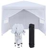 FIVMEN Gazebo 3x3m Pieghevole con Pannelli Laterali e Finestre e Borsa per il Trasporto Gazebi Tendone per Feste Protezione UV Impermeabile Tenda da Esterno Tipo B (Bianco)