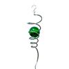 CIM Girandola decorativa Acciaio inox, Gioco a vento - ORBIT SPIRAL TAIL GREEN - 7 x 28 cm, sfera di vetro colorato Ø 5 cm - con cuscinetto girevole, gancio, 1m corda di nylon e sfera di vetro