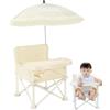 Generic Sedia da pranzo per bambini, Sedia per pappa per bambini - Seduta da pranzo con rialzo con ombrellone, vassoio,Sedia da spiaggia da campeggio per e ragazze che viaggiano per mangiare, picnic, per uso