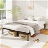 COSTWAY Struttura Letto 200x140cm, Letto Matrimoniale in Metallo con Doghe Resistenti, Spazio Sottostante per Conservazione, Non Serve Rete a Doghe, Silenzioso