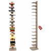 MOHOME Libreria Verticale a Colonna da Terra Sospesa Tortora Premium Quality Made in Italy 14 Ripiani Mensola 20 x 15 cm Stretta e Alta 200 cm Finitura Metallo Biblioteca Salvaspazio Soggiorno Cucina