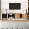 Kelodan Mobile TV marrone rustico da 180 cm, per TV fino a 80 pollici, con anta e scomparto aperto