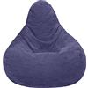 Loft 25 Poltrona a sacco per adulti, con schienale alto, in tessuto di velluto a coste, per interni, soggiorno, gioco, fodera interna, design ergonomico per il supporto del corpo (pouf, viola)