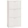 INTRECCI Scarpiera in Rovere 3 Ante - Design Salvaspazio Slim Profondità 24cm - Mobile Porta Scarpe in Legno, Capacità 18 Paia - Facile da Montare, Ideale per Ingresso e Corridoio - Colore: Bianco