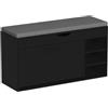 Vicco Panca scarpiera da ingresso Solino, Nero/Grigio, 90 x 50 cm