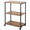 AKTIVE Libreria con Ruote, 3 Ripiani, 48x30x62 cm, Acciaio e Legno
