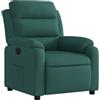 vidaXL Poltrona Reclinabile in Tessuto Verde Scuro, poltrona reclinabile, poltrona elettrica, poltrona singola, poltrona reclinante, poltrona