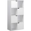 Rebecca Mobili Libreria Autoportante, Scaffale per Soggiorno, Bianco, Truciolato, 4 Ripiani 8 Scomparti a Cubo, con Anti Ribaltamento - Misure HxLxP: 119 x 60 x 29 cm - Art. RE7114