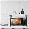 LANTUS Scaffale stabile in legno per forno a microonde con ganci, supporto per forno, griglia per arrostire, ripiano piano di lavoro per forno a microonde e ripiano portaoggetti -Z-Surface in marmo