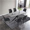 JIEXI Set tavolo e sedie allungabili, moderna tavola da pranzo allungabile e sedie da 4-6 posti, piano in MDF adatto per soggiorno, cucina, lunghezza 130-170 cm