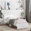 Fecpoo WGYHOME - Struttura per letto 75 x 190 cm, con testiera in legno bianco, 193 x 80 x 70 cm, durevole e resistente all'umidità, per adulti