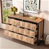 BNUZ Credenza 80 x 120 cm e la cassettiera si distinguono per una combinazione di tonalità nere e naturali del legno, gambe in metallo e porte rialzate