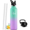 Mulbijeo Borraccia Termica 1 Litro, Senza BPA, Borraccia Termica, Sottovuoto a Doppia Parete, Bottiglia Termica, 18/8 Acciaio Inox, Borracce Termiche, con Cannuccia, Termos per Palestra, Sport, Bici