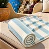 PETTI Artigiani Italiani - Telo Mare Microfibra, Asciugamano Mare o Piscina, Telo per Lettino Spiaggia, Grande 90x180 cm, Righe Bianco Celeste