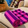 PETTI Artigiani Italiani - Telo Mare Microfibra, Asciugamano Mare o Piscina, Telo per Lettino Spiaggia, Grande 90x180 cm, Righe Viola Fucsia
