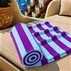 PETTI Artigiani Italiani - Telo Mare Microfibra, Asciugamano Mare o Piscina, Telo per Lettino Spiaggia, Grande 90x180 cm, Righe Viola Celeste