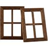 Relaxdays Cornici per finestre, Set 2 pz, HB: 40x28 cm, Country, Abete, con Listelli, Marrone