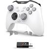 Generico Controller Wireless, con 4 Tasti Posteriori Programmabili M1-M4, Bianco, Include Ricevitore USB per PC, Switch, Android e iOS