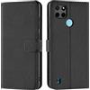 Verco custodia per Realme C25Y / C21-Y, Case per Realme C25Y / C21-Y Cover PU Pelle Portafoglio Protettiva, Nero