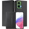 MOJIA Custodia per Motorola Moto G35 5G, Resistente a Cadute e Graffi, Alta qualità PU Pelle Stile Portafoglio Cover Folio con Chiusura Magnetica. Black