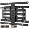Perlegear Ultra Compatto Supporto TV Parete, Profilo Sottile da 27,9mm TV 42" - 90", Staffa TV a Movimento Doppio Braccio Articolato, Rotazione, Inclinazione, VESA max 600x400mm, Porta 60kg