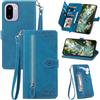 Fertuo Cover per Oneplus 15R, Custodia a Libro in Pelle PU Flip Case con Porta Carte, Chiusura Magnetica e Cinturino [Disegni di Fiori] Portafoglio Interno Silicone Antiurto, Blu