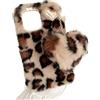 SEHEYA Cover Peloso Cuore per Xiaomi Redmi Note 12 4G Custodia in Peluche Soffici Morbido TPU Bumper Carino Ciondolo di Pompon Fluffy Case Ragazze Donne, Leopardo Beige