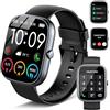 Motast Smartwatch Uomo Donna,1.96HD Orologio Fitness Tracker con Chiamate Bluetooth,Notifiche Whatsapp/112+Sportive/Contapassi/Sonno/Cardiofrequenzimetro, Impermeabile IP68 Smart Watch per iOS Android Nero