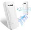 KuWFi WLAN Bridge Point to Point Outdoor 2.4GHz 1KM Long Range Point to Point Wireless Bridge, WiFi Bridge con 2 100 Mbit/s, adattatore PoE 24V IP65 resistente alle intemperie, per Starlink, garage, fienile