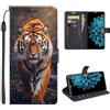 SEHEYA per Honor 200 Lite 5G Cover Libretto con Motivo Custodia Portafoglio a Libro Flip Case 3 Tasche Interne Fibbia Magnetica Protezione Caso, Tigre Marrone
