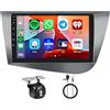 Hodozzy [6G+128G] 8-Core Autoradio per Seat Leon 2005-2012 Android Autoradio Bluetooth GPS, Hodozzy Schermo 9 Pollici Touchscreen 2 Din Radio con CarPlay Wireless Android Auto, WiFi DSP, FM RDS Telecamera