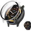 HOMTERN Custodia compatibile con Garmin Venu 3 da 45 mm, custodia rigida in policarbonato trasparente con pellicola protettiva in vetro temperato per proteggere lo schermo completa, antiurto,