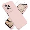 YiKaDa - Cover per Honor 200 Lite, con [2 Pack] Pellicola Protettiva in Vetro Temperato, Custodia Liquid Silicone Leggero - Rosa