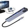 Generic Docking station 8 in 1 con 4K Hdmil ed Ethernet, adattatore multiporta USB C Hub - Finitura in alluminio spazzolato grigio siderale, trasmissione ad alta velocità 5 Gbps + porta di rete 100 m