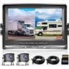 Hikity DVR 1080P Doppio Telecamera di Retromarcia Monitor 9''+32G SD Card