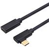 QiCheng&LYS Cavo di Prolunga USB-C 3.1 Maschio e Femmina, Ddispositivo GEN2 (10 Gbps) Supporta Video, Audio, Sincronizzazione Dati, Cavo di Ricarica Esteso C (1m Gomito)