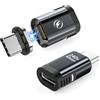 HanCenDa 240W Adattatore Magnetico USB C 2Pack, Adattatore USB C 24Pins 180 Gradi con Video 40Gbps 8K 60Hz per Thunderbolt 4 MacBook Pro/Air, Tablet, Laptop, iPhone 17/16/15