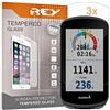REY Pack 3x Pellicola salvaschermo per GARMIN EDGE 1030-1030 PLUS - EDGE 1040, Vetro temperato, di qualità Premium