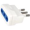 Naturii Naturìì Set di 1 Adattatori Elettrici con Spina 10A e Presa Bivalente Bipasso 10/16A, adattatore Riduttore Compatibile con Vecchi Impianti Elettrici, Max 1500W, Colore Bianco