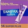 Tampax Assorbenti radianti, super plus, con treccia salvagoccia, inodore, 14 pezzi