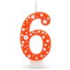 BRILY Candela Compleanno con Pois, Paraffina, 12,5 cm, Fiamma Stabile (arancione scuro 6)