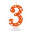 BRILY Candela Compleanno con Pois, Paraffina, 12,5 cm, Fiamma Stabile (arancione scuro 3)