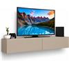 Shally Dogan Mobile Porta Tv Sospeso da Salotto Mobiletto 2 Cassetti Sabbia 135x31.5x25cm
